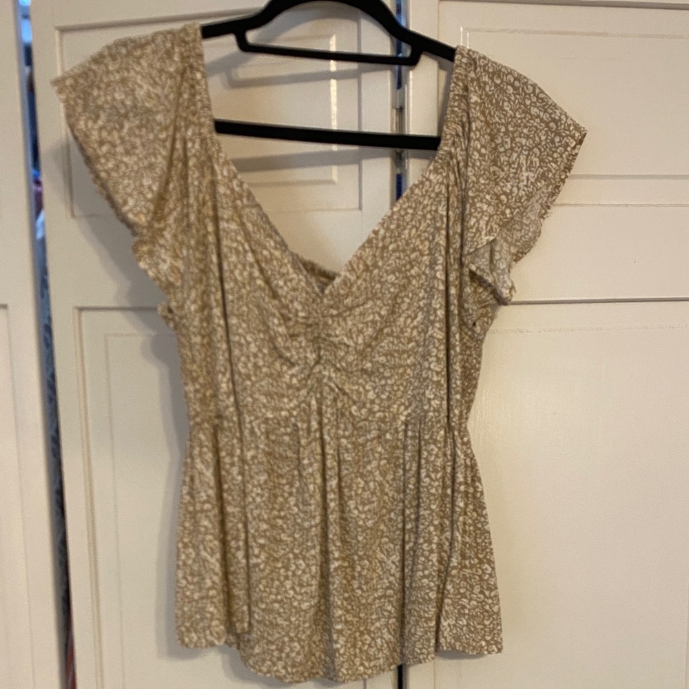 Japna Beige Floral Blouse